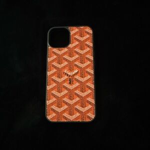 Goyard Orange and Black Patterned Phone Case